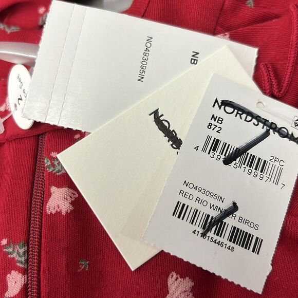 Nordstrom Red print holiday footie with headband NWT - Picture 13 of 13